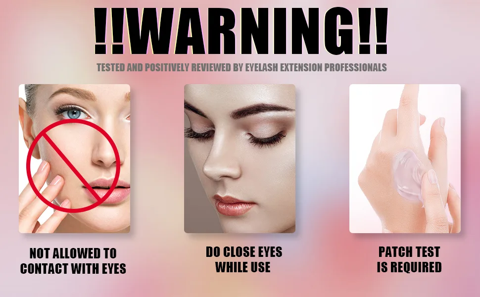 Eyelash Extension Remover and Lash Remover for Lash Extensions for Sensitive Eyes, Eyelash Glue Remover Dissolves Eyelash Extension Glue by PINKZIO 15g Clear pink - eyelash glue remover for lash extensions