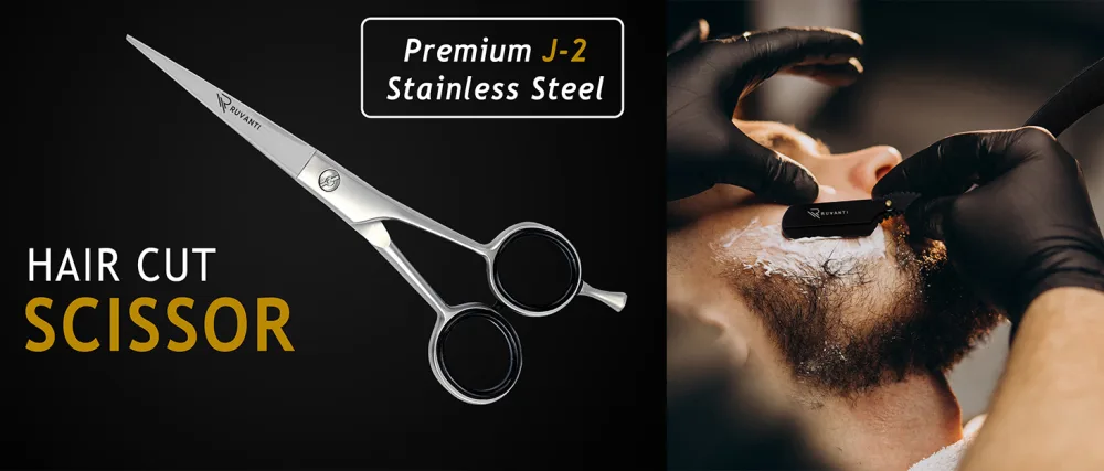 RUVANTI Ruvnati Hair Cutting Scissors and Thinning Grey Scissor - razor