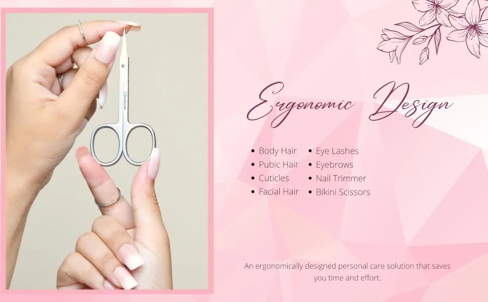 Stelone Premium Cuticle Scissors - Small Curved Stainless Steel Manicure & Beauty Scissor for Women - Cuticle Scissors