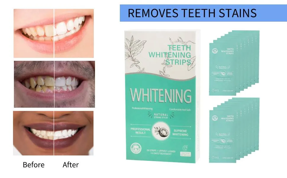 Tevedin Teeth Whitening Strips Non-Sensitive White Strips, 28 Strips Non-Slip Teeth Whitening Kit, Teeth Whitener for Teeth Whitening Remove Smoking Coffee Soda Wine Stain - product information 8