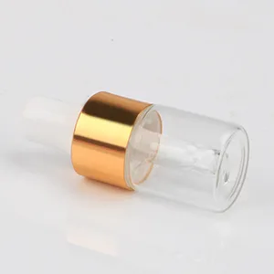 2ml(5/8 Dram) Small Mini 15 Pcs Clear Glass Dropper Bottles Essential Oil Vials Travel Refillable DIY Cosmetic Sample Container Liquid Perfume Eye Droppers Bottle (gold cap) - product information 5