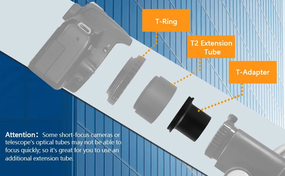 Astromania 1.25" T-Adapter - Can Use Together with T-Ring - Connect a DSLR or SLR Camera to a Telescope - T-Adapter2