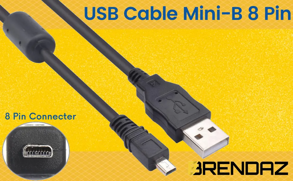 BRENDAZ USB Cable Mini-B 8 Pin Compatible with Nikon D3200 D5200 D5000 D5100 D5200 D5500 D7100 D7200 DF and D750 Cameras, Replacement for Nikon UC-E6 UC-E16 and UC-E17 Cable, 6-ft - Cable Mini-B 8 Pin
