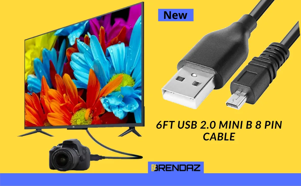 BRENDAZ USB Cable Mini-B 8 Pin Compatible with Nikon D3200 D5200 D5000 D5100 D5200 D5500 D7100 D7200 DF and D750 Cameras, Replacement for Nikon UC-E6 UC-E16 and UC-E17 Cable, 6-ft - product information 8