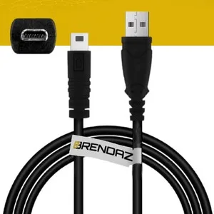 BRENDAZ USB Cable Mini-B 8 Pin Compatible with Nikon D3200 D5200 D5000 D5100 D5200 D5500 D7100 D7200 DF and D750 Cameras, Replacement for Nikon UC-E6 UC-E16 and UC-E17 Cable, 6-ft - USB Cable Mini-B 8 Pin for Nikon