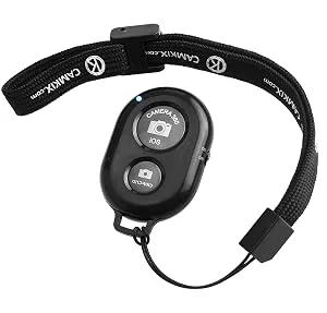 CamKix Wireless Bluetooth Camera Shutter Remote Control Clicker for Smartphones - Create Amazing Photos and Selfies - Compatible with All iOS and Android Devices with Bluetooth/Including Wrist Strap Black with Wrist strap - product information 1