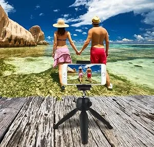 CamKix Wireless Bluetooth Camera Shutter Remote Control Clicker for Smartphones - Create Amazing Photos and Selfies - Compatible with All iOS and Android Devices with Bluetooth/Including Wrist Strap Black with Wrist strap - product information 4