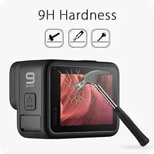FitStill Screen Protector for GoPro Hero 11/10 / 9 Black, Ultra lear Tempered Glass Back Screen Protector + Tempered Glass Lens Protector+Tempered Glass Front Screen Protector+Lens Cover - 2 Packs - 9H hardness