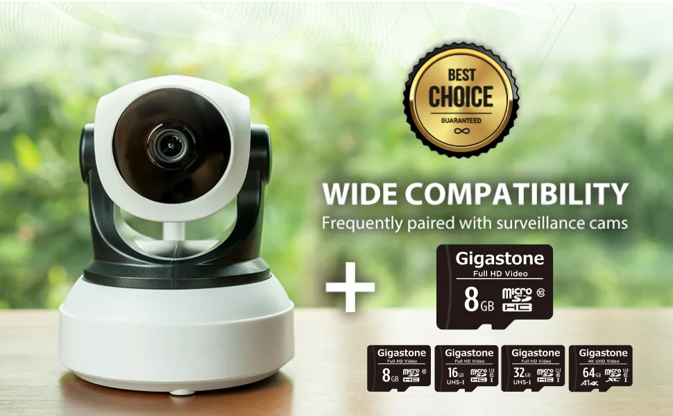 Gigastone 8GB 2-Pack Micro SD Card, Full HD Video, Surveillance Security Cam Action Camera Drone, 85MB/s Micro SDHC Class 10 8GB FHD 2-Pack - -1_A+content_210927-2