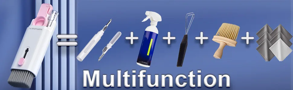 LA BARFUMERIE Electronics Cleaner Kit. Keyboard Brush, Airpod Cleaning Tool, Phone Screen Cleaner. for Computers, MacBooks, Laptops, Airpods Pro, Headphones. Blue - multifunction
