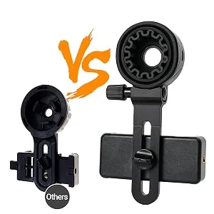 LAKWAR Telescope Phone Adapter, Universal Cell Phone Mount Compatible Binoculars, Monocular, Microscope, Spotting Scope, Telescope, Smartphone Holder Clip Bracket Fits Almost of Mobile Phones - phone adapter mount