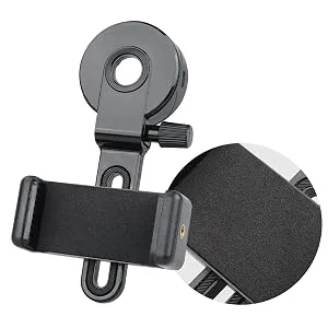 LAKWAR Telescope Phone Adapter, Universal Cell Phone Mount Compatible Binoculars, Monocular, Microscope, Spotting Scope, Telescope, Smartphone Holder Clip Bracket Fits Almost of Mobile Phones - phone holder tighten safe