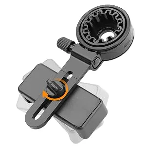 LAKWAR Telescope Phone Adapter, Universal Cell Phone Mount Compatible Binoculars, Monocular, Microscope, Spotting Scope, Telescope, Smartphone Holder Clip Bracket Fits Almost of Mobile Phones - rotatable phone holder clamp