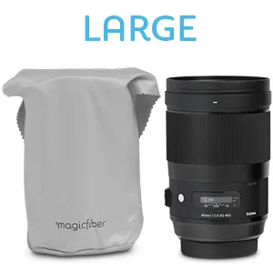 MagicFiber Microfiber Camera Lens Pouches (3 Pack) Ultra Soft Bags with Built-in Cloth for Cleaning and Storing Camera Lenses - MagicFiber Microfiber Camera Lens Pouches (3 Pack)