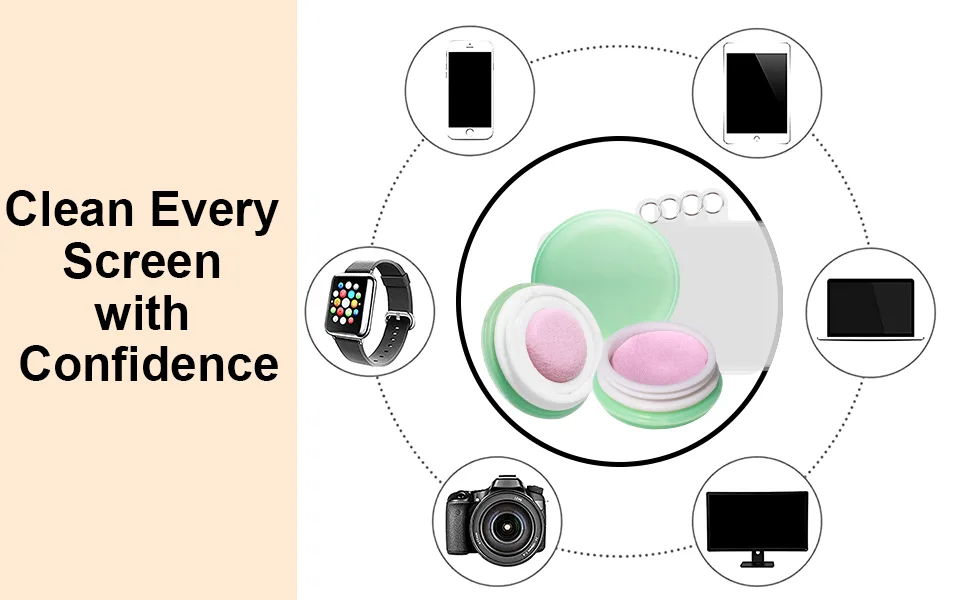 4 PCS Mobile Phone Screen Wipe Macaron Shape Portable Mini Screen Cleaning Cloth with 4 Cellphone Pad Cute Screen Wipe Pendant Screen Cleaning Tool for Phone Ipad Glasses Computer - bvsdsd
