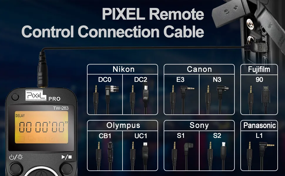 Pixel Shutter Connecting Cable Cord 3.5mm-S2 Camera Connecting Plug Compatible for Sony Cameras (Fit for Pixel Shutter Remote Control TW-283 Series) - NN-CB3.5MM