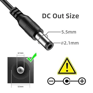 UL Listed AC to DC 12V 2A Power Supply Adapter 5.5mm x 2.1mm for CCTV Camera DVR NVR,LED Strip,24 Watt Max,1.2m Cord 1-Pack - product information 14