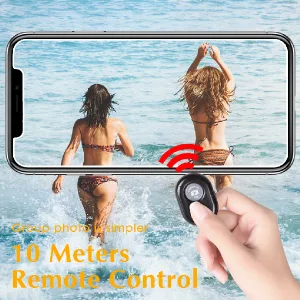 2 Pack Wireless Camera Remote Control - Wireless Remote for iPhone & Android Phones iPad iPod Tablet, Clicker for Photos & Videos Black - bluetooth camera remote bluetooth remote for iphone camera android bluetooth clicker for pictures