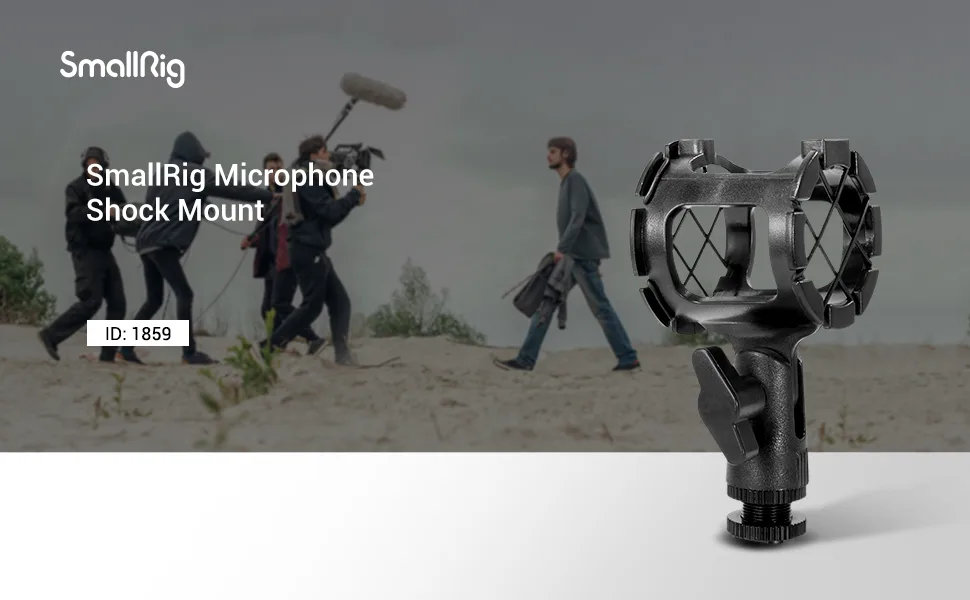 SMALLRIG Microphone Shock Mount with Cold Shoe Pinch for Camera Shoes and Boompoles 1859 - 1859