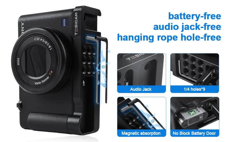 TOSICAM ZV1 Camera Base Mount Bracket for Sony ZV1 Compact Camera Cold Shoe Mount Microphone/Light Extension,Support Vertical Video YouTube Vlog Accessories - product information 3