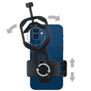 VANKEY Cellphone Telescope Adapter Mount, Universal Phone Scope Mount, Work with for Spotting Scope, Telescope, Microscope, Monocular, Binocular, for iPhone, Samsung, HTC, LG and More - setup 02
