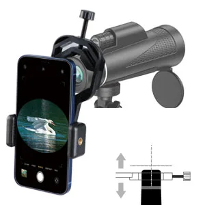 VANKEY Cellphone Telescope Adapter Mount, Universal Phone Scope Mount, Work with for Spotting Scope, Telescope, Microscope, Monocular, Binocular, for iPhone, Samsung, HTC, LG and More - setup 03