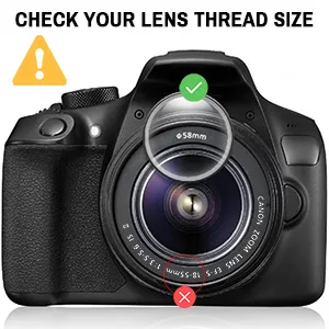 waka 58mm MC UV Filter - Ultra Slim 16 Layers Multi Coated Ultraviolet Protection Lens Filter for Canon Nikon Sony DSLR Camera Lens - Check your lens thread size