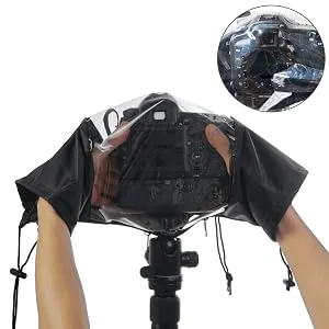 WANBY Waterproof Camera Rain Cover Professional Soft Black Camera Rain Covers for All DSLR SLR Cameras - Rain Cover