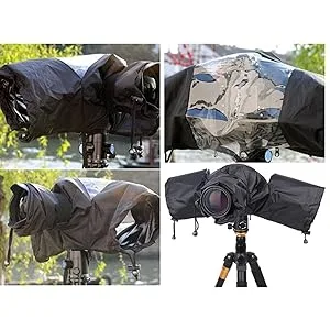 WANBY Waterproof Camera Rain Cover Professional Soft Black Camera Rain Covers for All DSLR SLR Cameras - Rain Cover