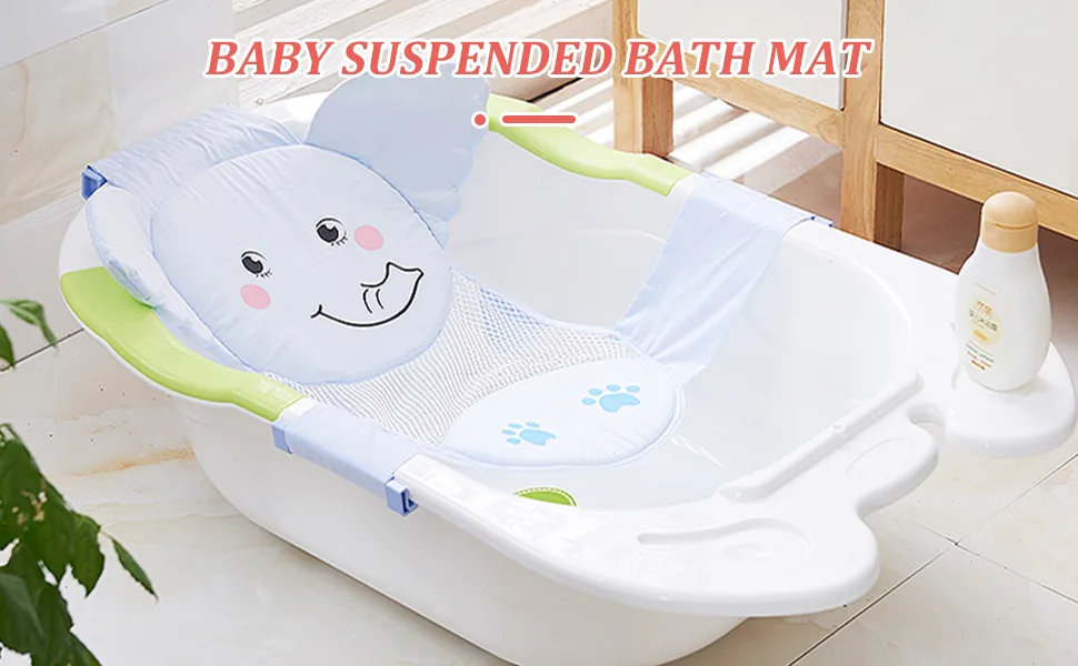 AIR&TREE Baby Bath Seat Support Net, Quick Drying, Adjustable, Comfortable, Non-Slip, Infant Bathtub Sling Shower Mesh for a Tub, with Safety Support Corner (Pink Elephant) - product information 15