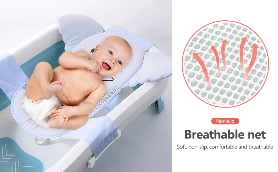 AIR&TREE Baby Bath Seat Support Net, Quick Drying, Adjustable, Comfortable, Non-Slip, Infant Bathtub Sling Shower Mesh for a Tub, with Safety Support Corner (Pink Elephant) - product information 18