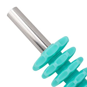 Muscle Roller Massage Roller Stick. 17 Inches Muscle Roller Sticks for Muscles Deep Tissue. Tool for Physical Therapy Trigger Point Massage Body Recovery. 12 Independent Rollers (Green) - stainless steel core