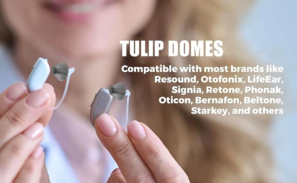 Hearing aid Domes for Resound Tulip Sure fit Replacement semi Open Earbuds 4 Counts - Tulip Domes