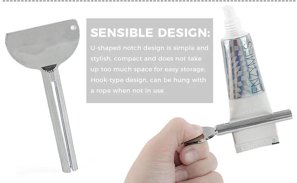 AUEAR, Stainless Steel Toothpaste Squeezer Tube Squeezers Key Squeezer Silver Squeezer for Home Toothpaste Hair Dye (Set of 4) Set of 4 Key 2 - product information 5