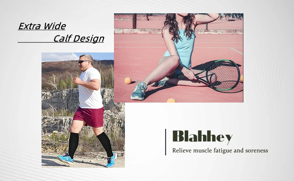 Blahhey 5XL Extra Wide Calf Compression Socks Toeless for Women Men 20-30 mmHg Plus Size Black 5X-Large - compression socks