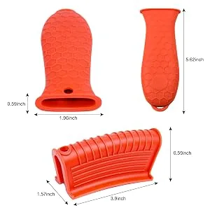 Silicone Hot Handle Holder | 4 Pack Cast Iron Skillet Handle Cover - Non Slip Pot Handle Holder Sleeve for Cast Iron Skillet Metal Pan - Silicone Hot Handle Holder