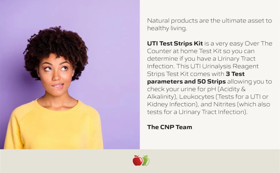 UTI Test Strips & Kit - UTI Testing Kit, 50 Count Test Strips for pH, Leukocytes, & Nitrites - at home testing strips, urine, uti