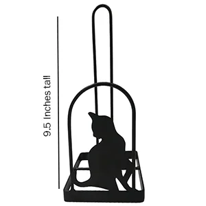 Evelots Kitty Cat Toilet Paper Holder-Free Standing-Bathroom Space Saver-Black Metal - product information 5