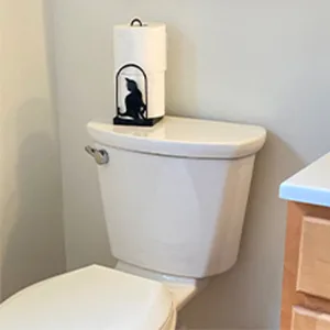 Evelots Kitty Cat Toilet Paper Holder-Free Standing-Bathroom Space Saver-Black Metal - product information 6
