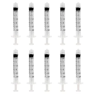 3ml Syringe Sterile with Luer Lock Tip - No Needle - Individually Sealed - Great for Medicine, Feeding Tubes, and Home Care - 10 Count - 10 count