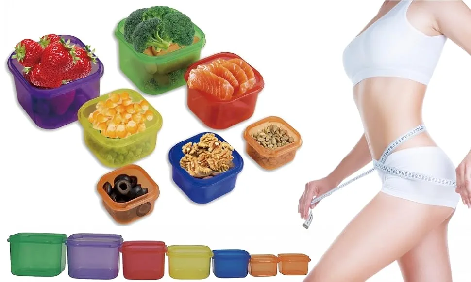 FIXBODY 7PCS Portion Control Containers, Color-Coded Labeled, 21 Day Lose Weight System (Use Guide, 21 Day Tracker and Recipe Ebook Include) 7 PCS - product information 1