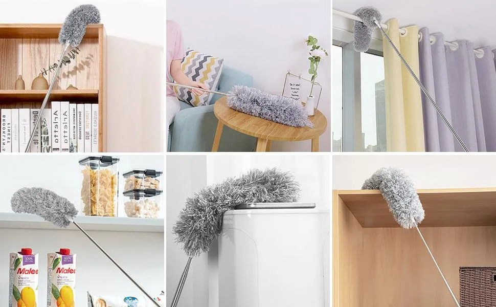 Dusters for Cleaning, Microfiber Duster with Extension Pole 30-100 Inches, FUUNSOO Bendable Head & Long Extendable Duster for Cleaning Ceiling Fan, High Ceiling, Cobweb, Furniture, Interior Roof - duster