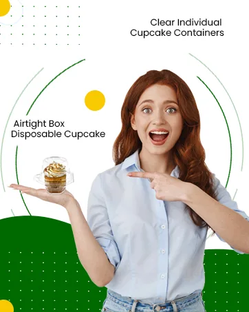 Green Direct 2 oz Containers with Lids | Disposable Plastic Jello Shot Cups | Small Clear Plastic Condiment Cups For Sauce, Souffle, Salad Dressing, Portion Control, Pack of 100 2 oz. - girl holding a cupcake container in her hands