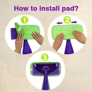 HOMEXCEL Microfiber Mop Pads Compatible with Swiffer Wet Jet, Reusable and Machine Washable Floor Mop Pad Refills, Mop Head Replacements for Multi Surface Wet & Dry Cleaning, Pack of 4 - mop pads 2