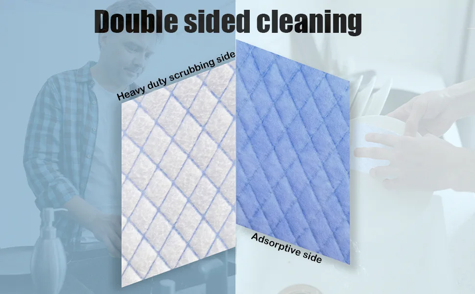 Light Scouring Pad with Foam, Triple Cleaning Heavy Duty Household Scour Pads Non-Scratch General Purpose Hand Pad Magic Sponge Eraser Sheets-24 Pack 24 PCS - Light Scouring Pad with Foam