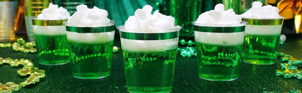 Just Artifacts Premium Disposable Drinking Striped Paper Straws (100pcs, Green) - st. patrick's day
