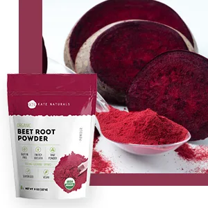 Kate Naturals Beet Root Powder for Baking & Smoothies (8 oz) USDA Organic Beetroot Powder & Nitric Oxide Supplement for Increase Energy & Stamina Pre Workout. Gluten Free Organic Beet Powder 8 Ounce (Pack of 1) - beet root powder healthy unbeetable unbeatable delicious flavor