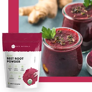 Kate Naturals Beet Root Powder for Baking & Smoothies (8 oz) USDA Organic Beetroot Powder & Nitric Oxide Supplement for Increase Energy & Stamina Pre Workout. Gluten Free Organic Beet Powder 8 Ounce (Pack of 1) - beet smoothie benefits beet midday slump lack of energy