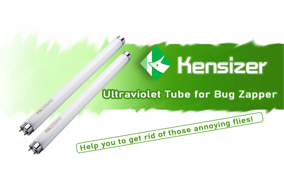 Kensizer 2-Pack 13'' Bug Zapper Light Tubes Replacement 10W Each for 20W Electronic Bug Zapper T8 Lamp Bulbs for Indoor Outdoor - Bug Zapper Light Tube
