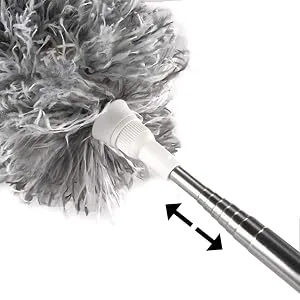 Microfiber Duster with Extension Pole(Stainless Steel), Extra Long 100 inches, with Bendable Head, Extendable Duster for Cleaning High Ceiling Fan, Interior Roof, Cobweb, Gap Dust- Wet or Dry Use - 3333